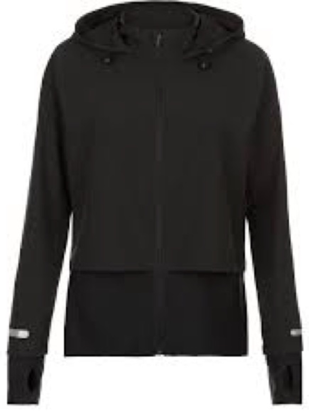 Sweaty Betty Black Fast Track Running Jacket Hood Thumb Holes Lightweigh Size xs